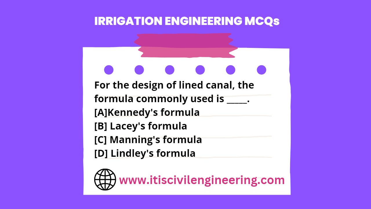 Irrigation Engineering MCQs 4 | CIVIL ENGINEERING COMPETITIVE EXAMS ...